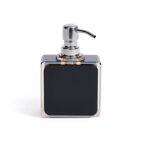 Crystal Tonal Black & Amber Glass Soap Dispenser - Dispenser Pump Detail | Bone & Brass