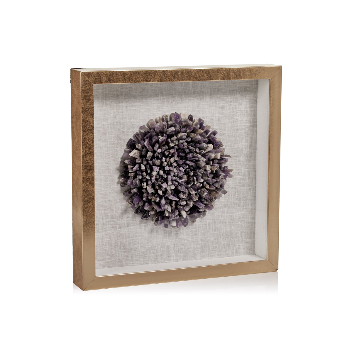 Crystaline Gold Framed Amethyst Crystal Wall Decor | Bone & Brass