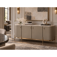 Cullen Taupe Leather & Marble Sideboard