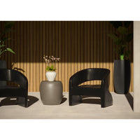 Cura Black Concrete Outdoor Lounge Chair - Outdoor Chair Side View | Bone & Brass