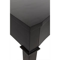 Curba Desk: Hand-rubbed black solid mahogany desk with smooth curves and three drawers.