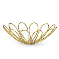 Daisy Gold Decorative Bowl, a modern sculptural gold metal bowl shaped like a daisy flower.