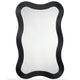 Black natural Dali Wavy Bamboo Wall Mirror with gently curved lines and linear textures.