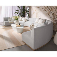 Dali White Concrete Organic Shape Coffee Table - Table Top View | Bone & Brass
