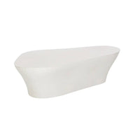 Dali White Concrete Organic Shape Coffee Table - Table Side View | Bone & Brass