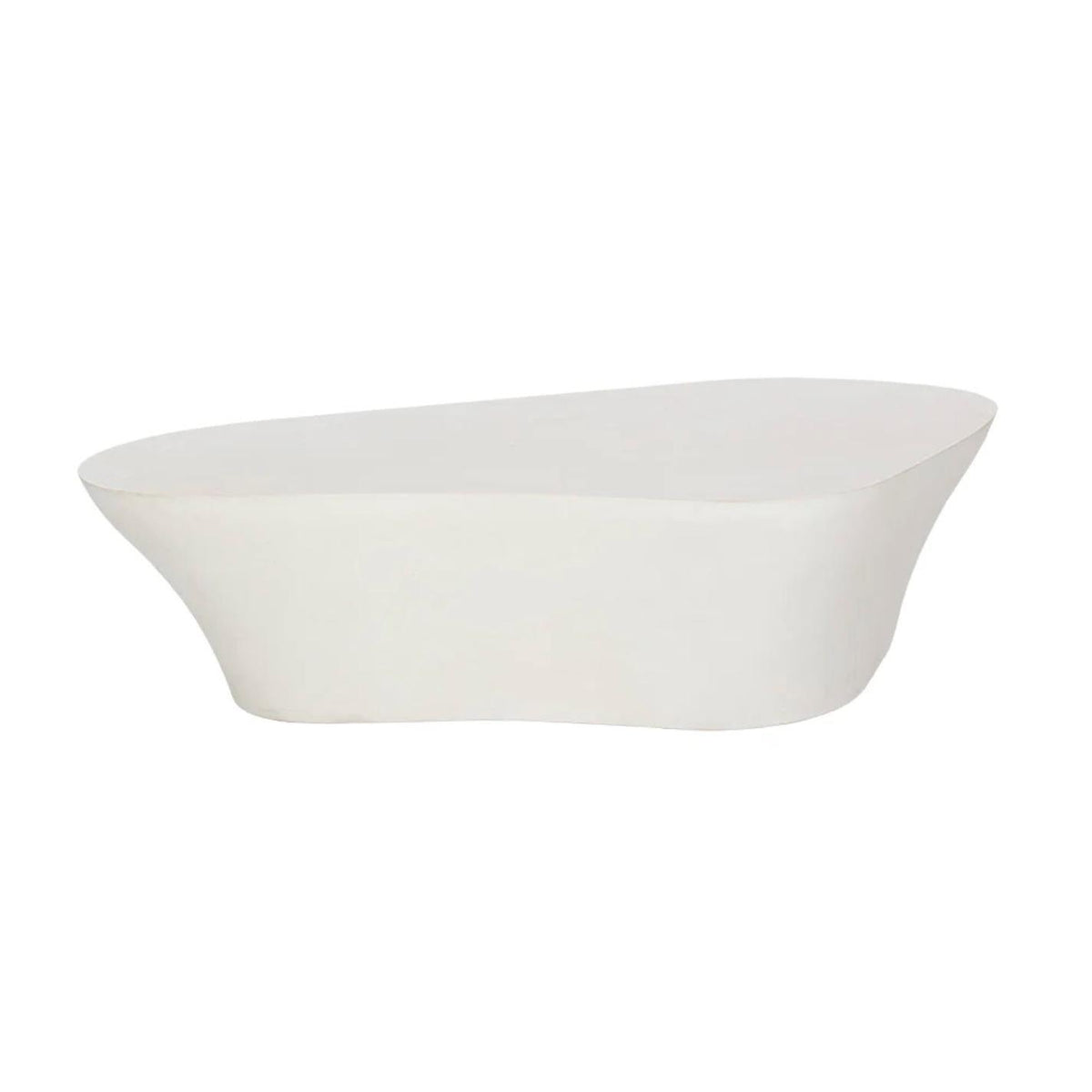 Dali White Concrete Organic Shape Coffee Table | Bone & Brass