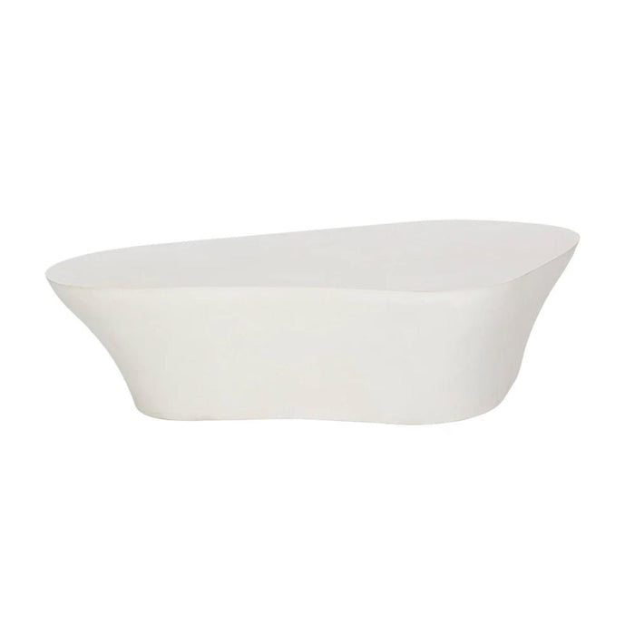 Dali White Concrete Organic Shape Coffee Table | Bone & Brass