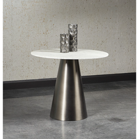 Damon Marble & Pewter Bistro Table - Table Top View | Bone & Brass