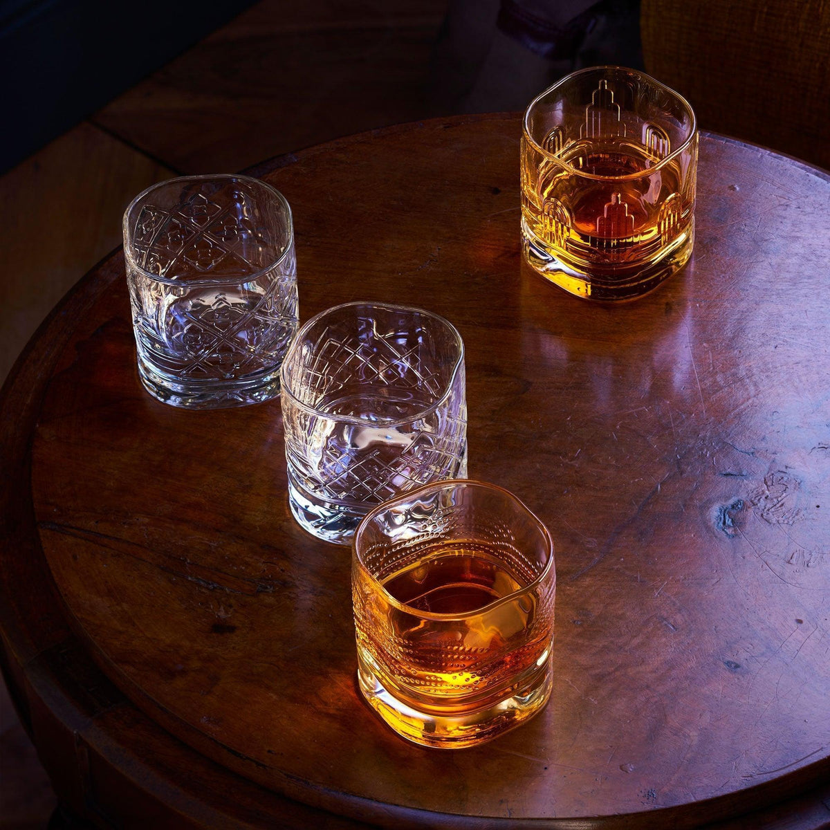 Dandy Whiskey Glasses - Assorted Set 4 - Glass Side View | Bone & Brass