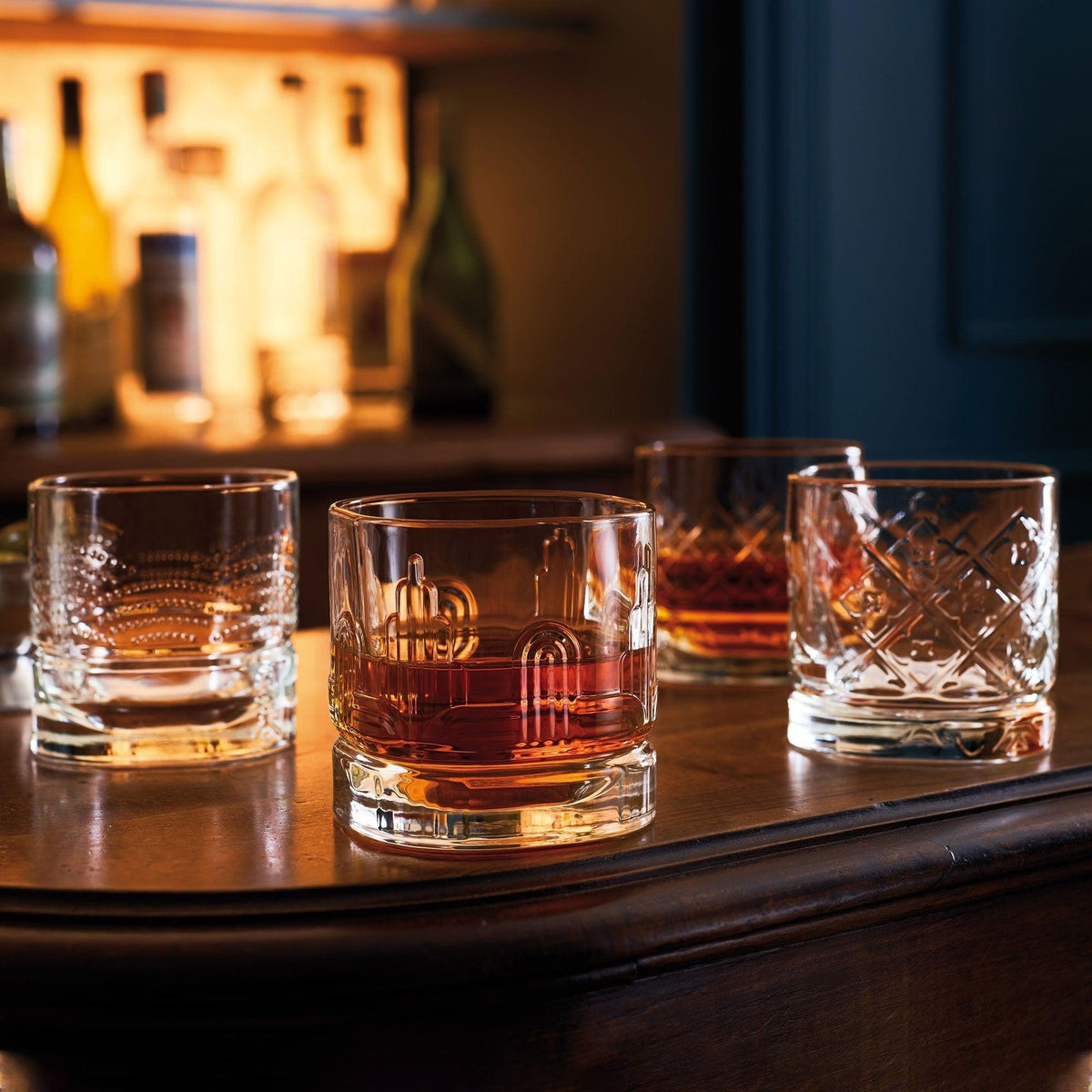 Dandy Whiskey Glasses - Assorted Set 4 - Glass Close Up | Bone & Brass