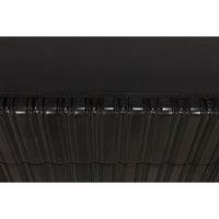Daryl pale black ribbed mahogany dresser with three drawers and metal pulls.