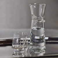 Davos Glass Carafe Pewter Antler - Carafe Side View | Bone & Brass