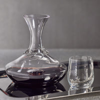 Davos Glass Wine Decanter Pewter Antler - Decanter Side View | Bone & Brass