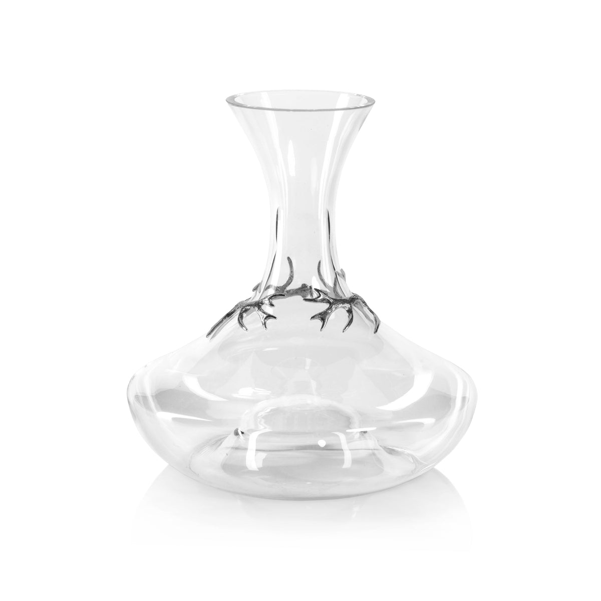 Davos Glass Wine Decanter Pewter Antler | Bone & Brass