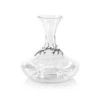 Davos Glass Wine Decanter Pewter Antler | Bone & Brass