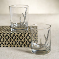 Davos Rock Glasses Pewter Antler, Set 2 - Glass Close Up | Bone & Brass