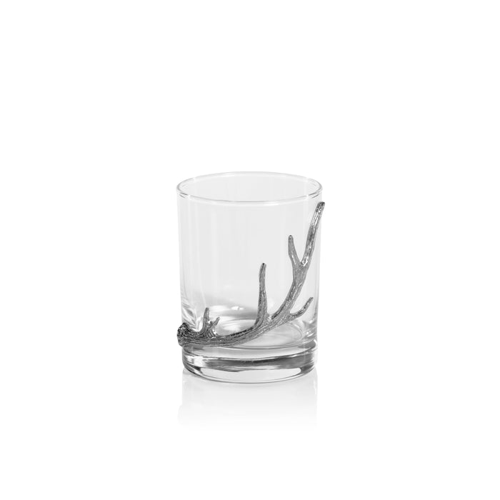 Davos Rock Glasses Pewter Antler, Set 2 | Bone & Brass