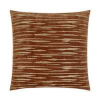 Davos Rust Throw Pillow, a 24" square luxury designer accent pillow with a textured rust and gold pattern.