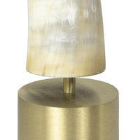 Daylon Horn Large sculpture with natural matte horn on a round brass base.