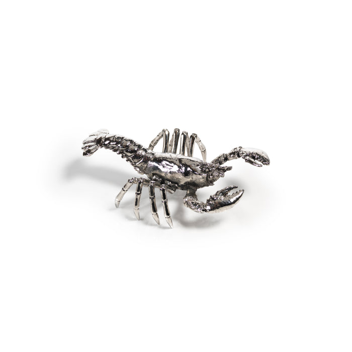 Decorative Silver Prawn Figurine | Bone & Brass