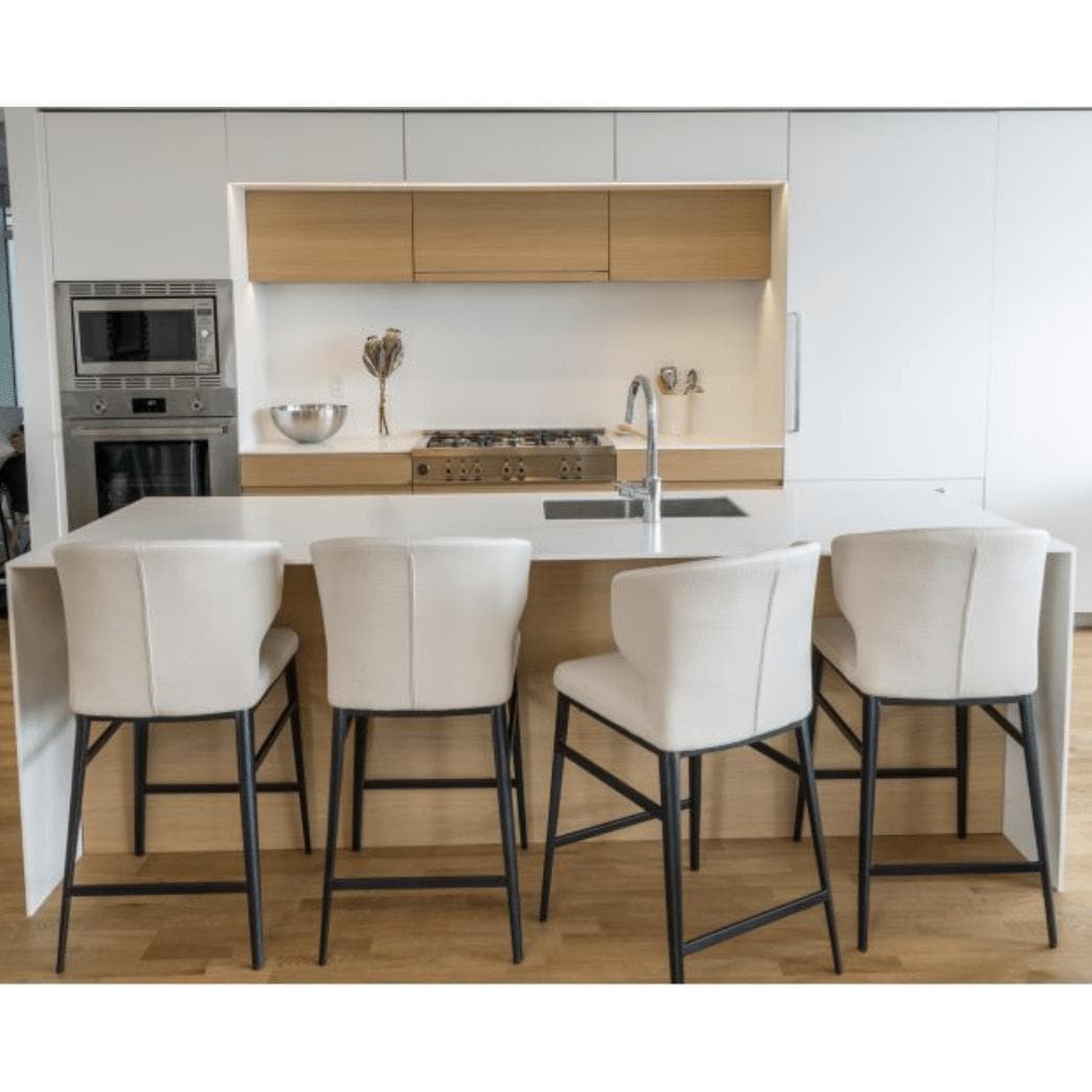 Delaney Counter Stool Beige - Stool Detail | Bone & Brass