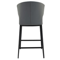 Delaney Counter Stool Grey - Stool Side View | Bone & Brass