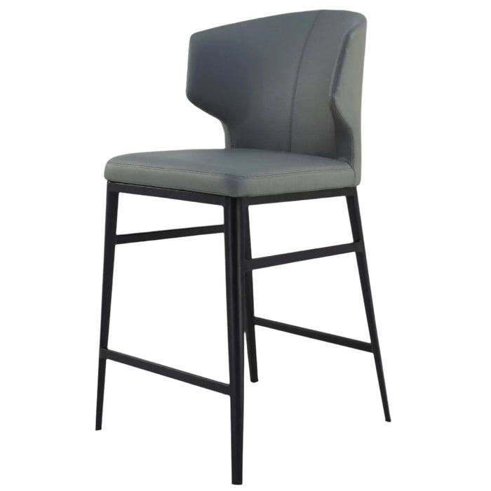 Delaney Counter Stool Grey | Bone & Brass