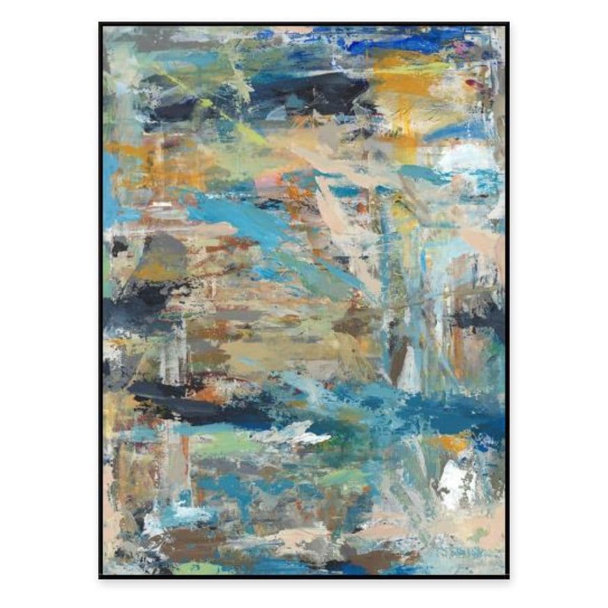 Abstract Depth Color Giclee Painting by Richard Ryder with hand-applied gel texture, gallery-wrapped.