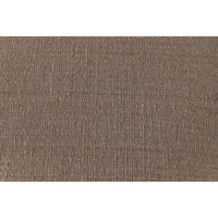 Close-up of a brown linen fabric, showing its textured weave.