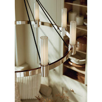 Dixon Chandelier - Polished Nickel - Chandelier Installed | Bone & Brass