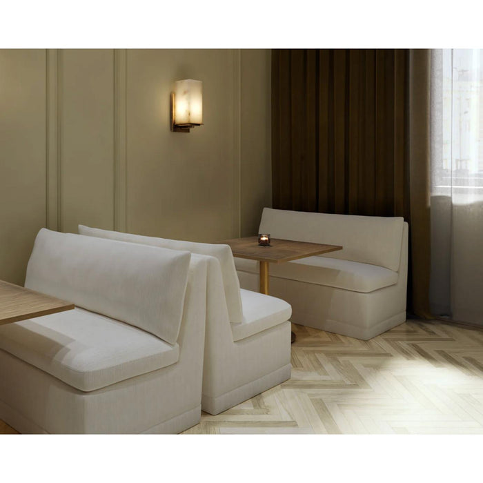 Donatella Alabaster Dining Banquette - Chair Side View | Bone & Brass