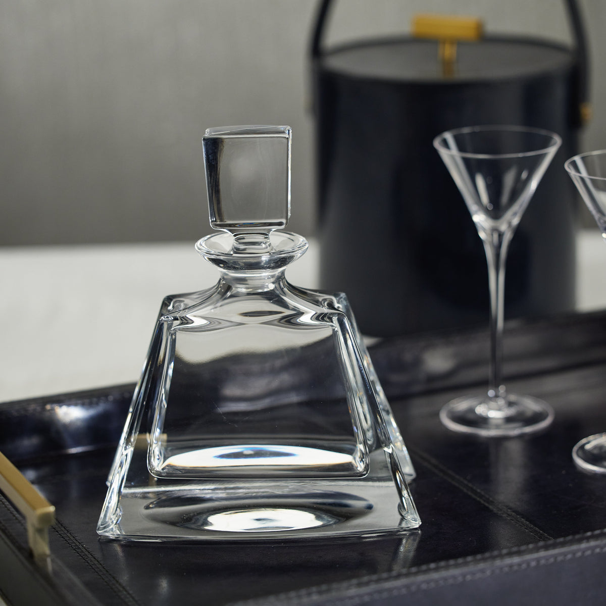 Donovan Crystal Glass Decanter, Small - Decanter Detail | Bone & Brass