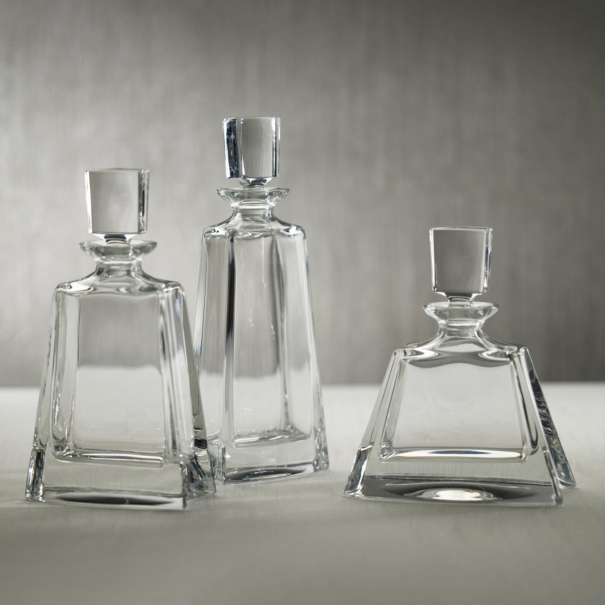 Donovan Crystal Glass Decanter, Small - Decanter View | Bone & Brass