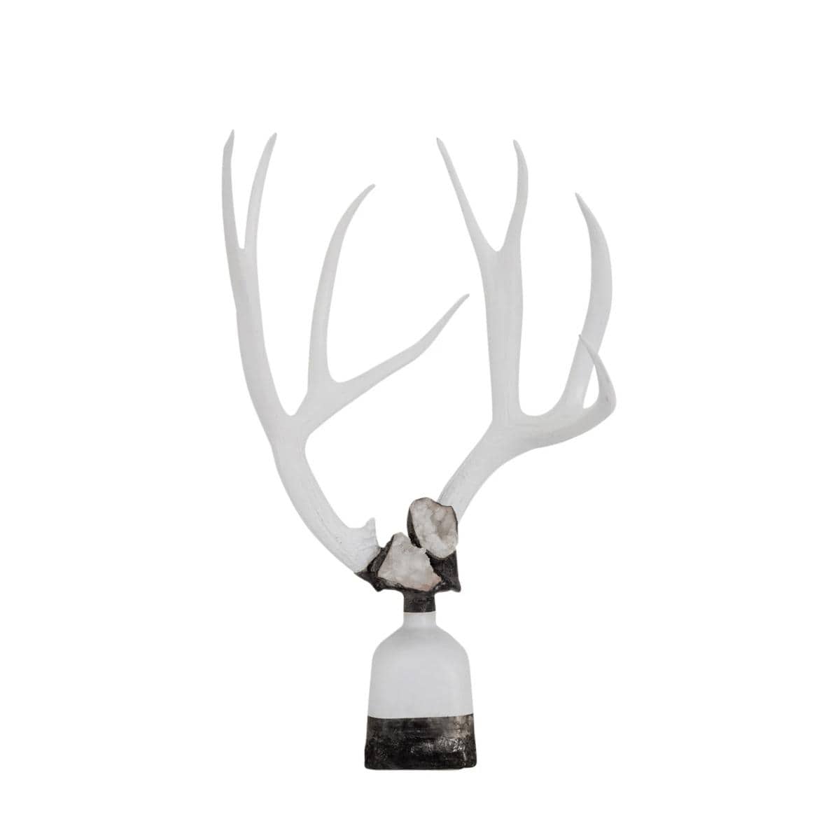 Double Large Geode Decorative Antler Bottle - Bottle View | Bone & Brass