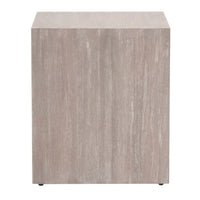 Dovetail Gray Wood End Table, transitional style, acacia veneer, solid rubberwood, natural gray finish.
