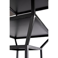 Downtown Black Metal Bookcase with linear frame and multiple shelves.