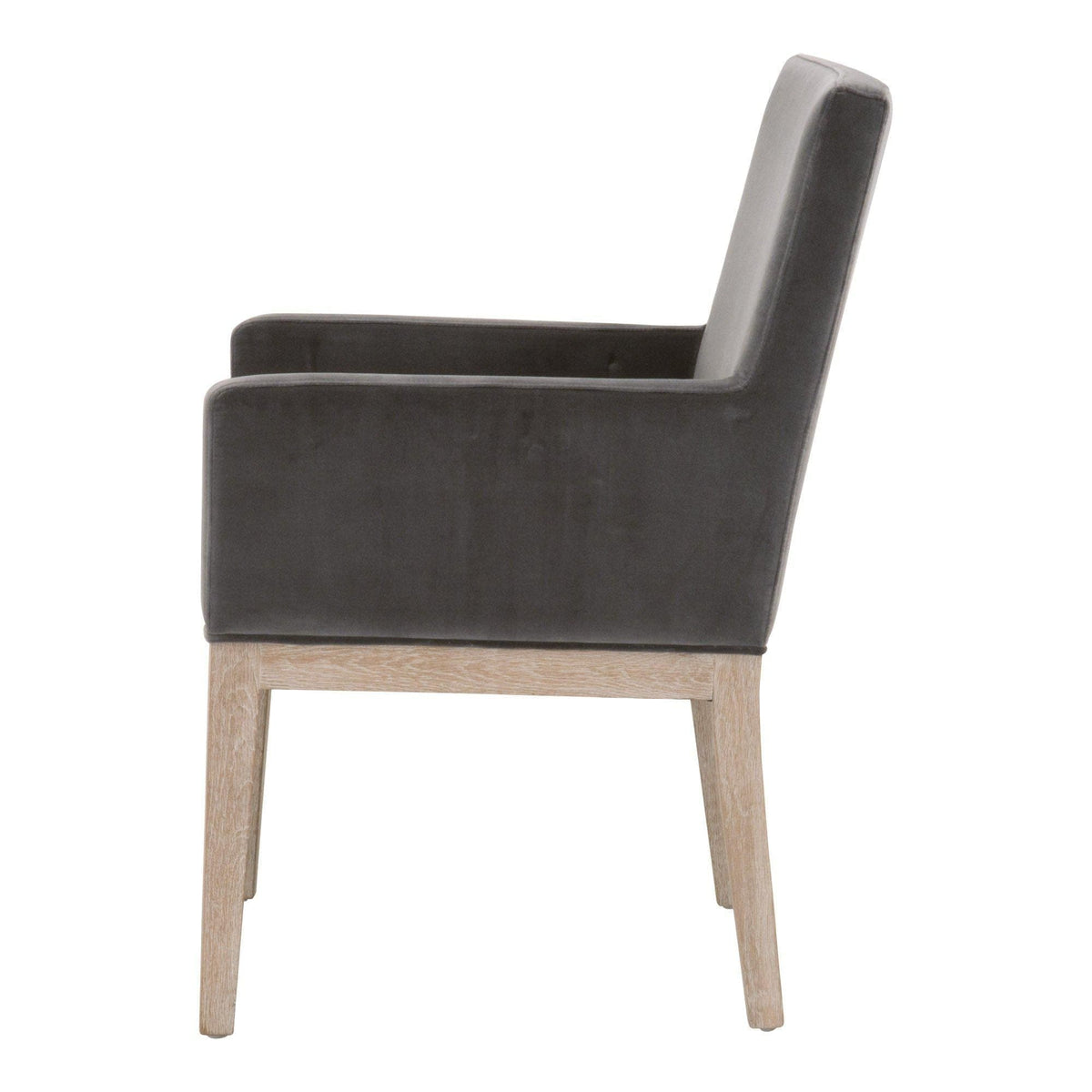 Drew Gray Velvet Dining Arm Chair