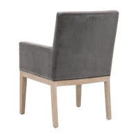 Drew Gray Velvet Dining Arm Chair