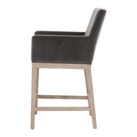 Drew Gray Velvet Counter Stool - Stool Detail | Bone & Brass