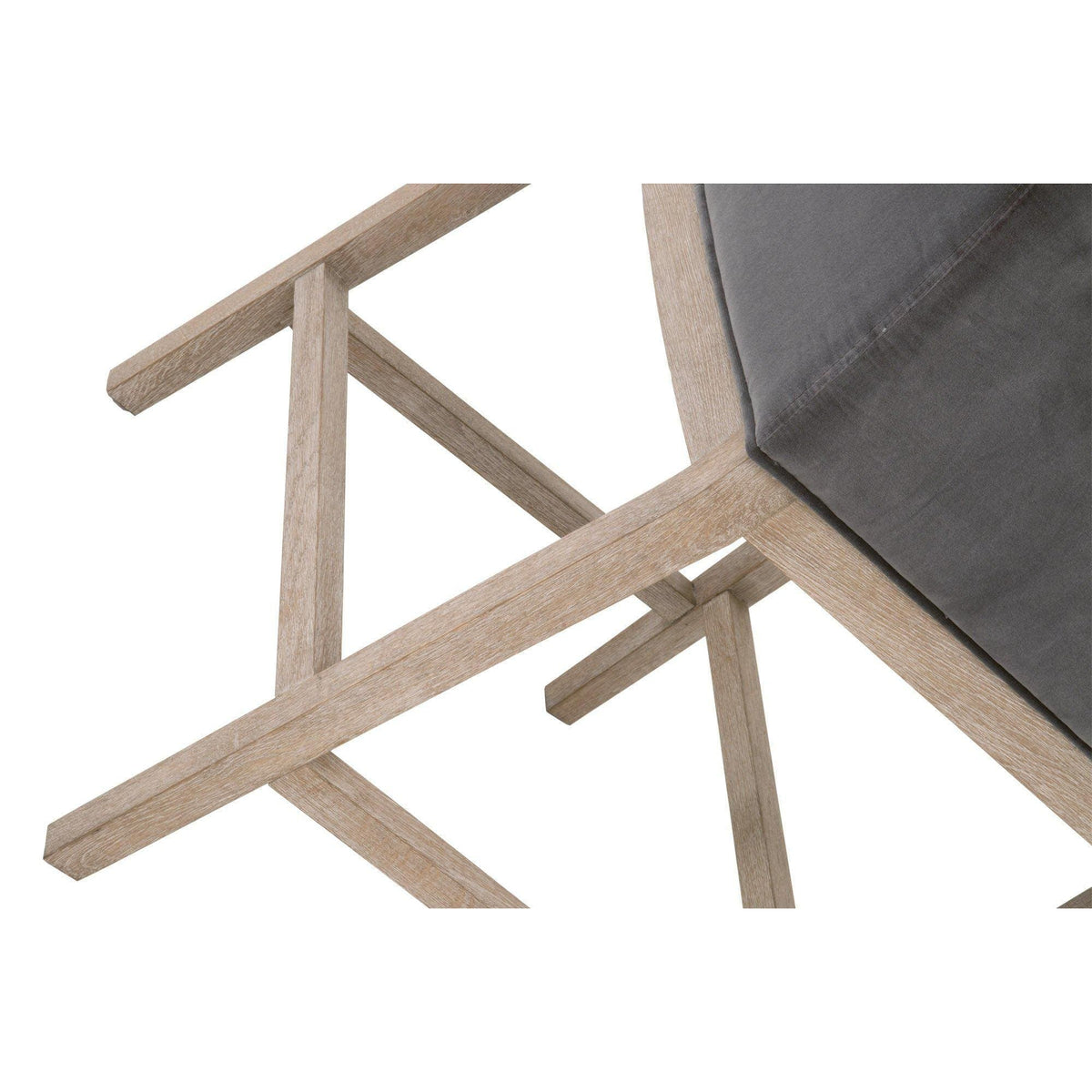 Drew Gray Velvet Counter Stool - Stool Side View | Bone & Brass