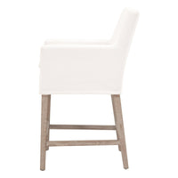 Drew White Upholstered Counter Stool - Stool Side View | Bone & Brass