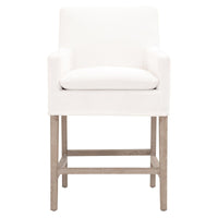 Drew White Upholstered Counter Stool - Stool Detail | Bone & Brass