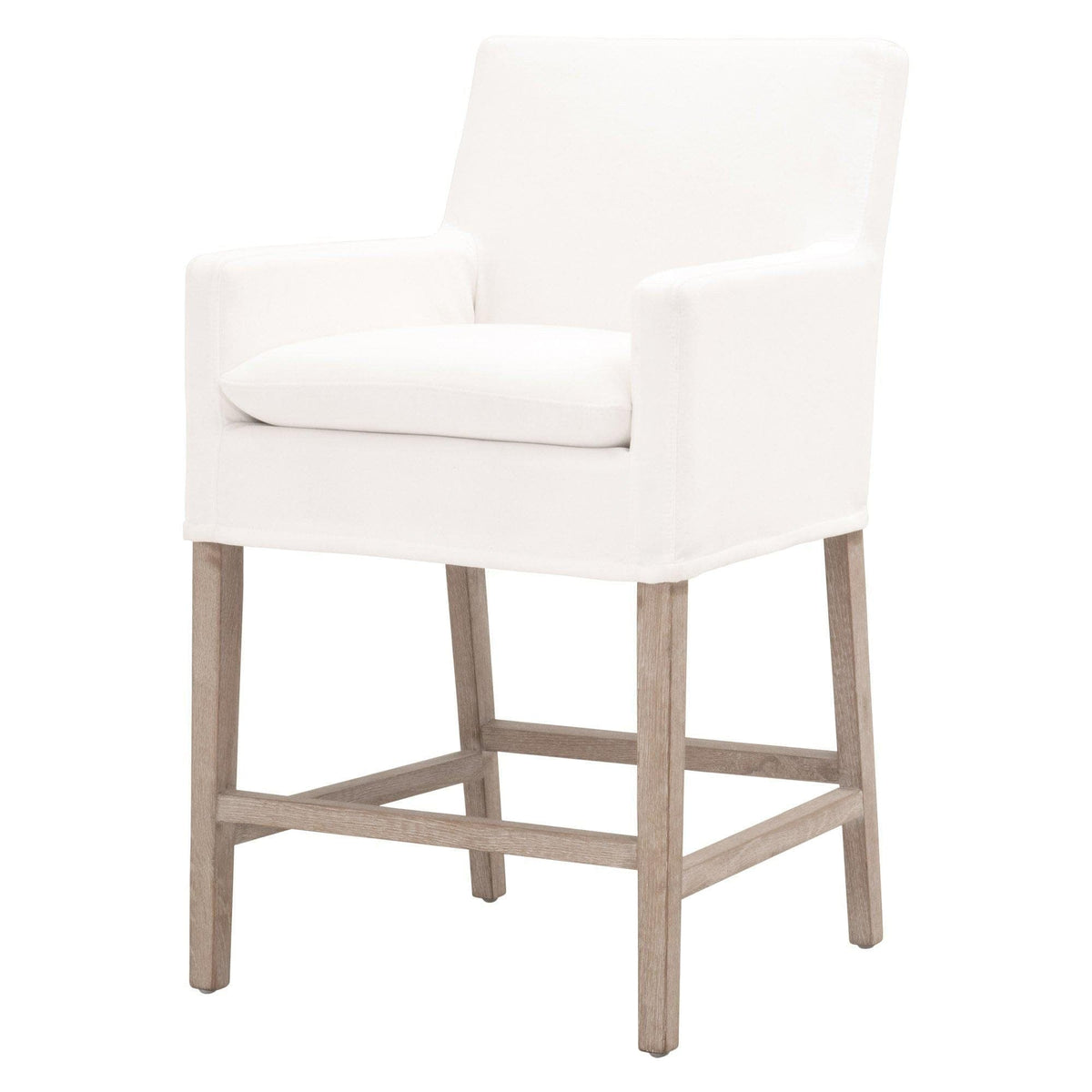 Drew White Upholstered Counter Stool | Bone & Brass