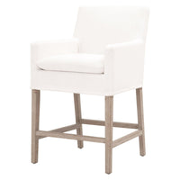 Drew White Upholstered Counter Stool | Bone & Brass