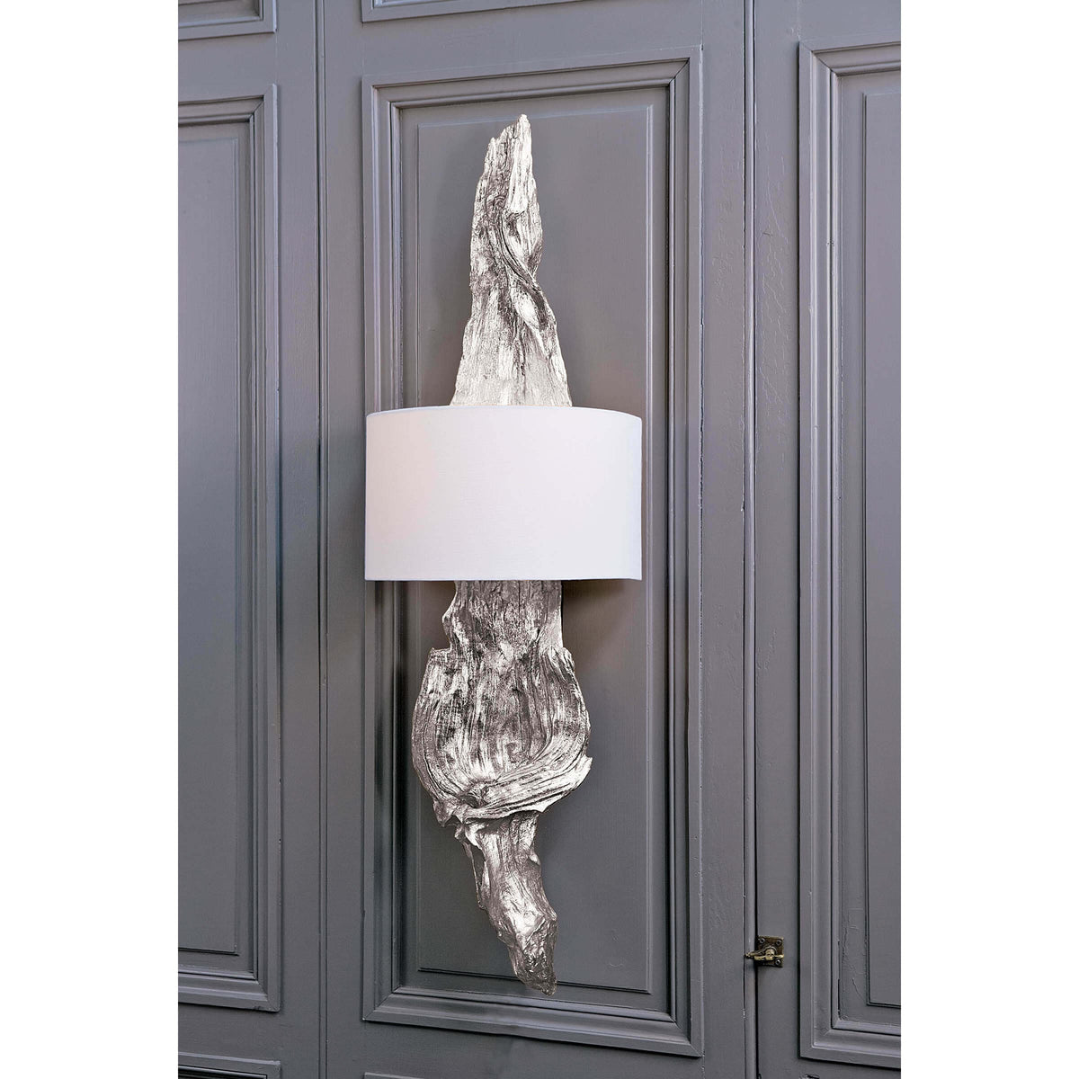 Driftwood Sconce Ambered Silver Leaf - Sconce Detail | Bone & Brass
