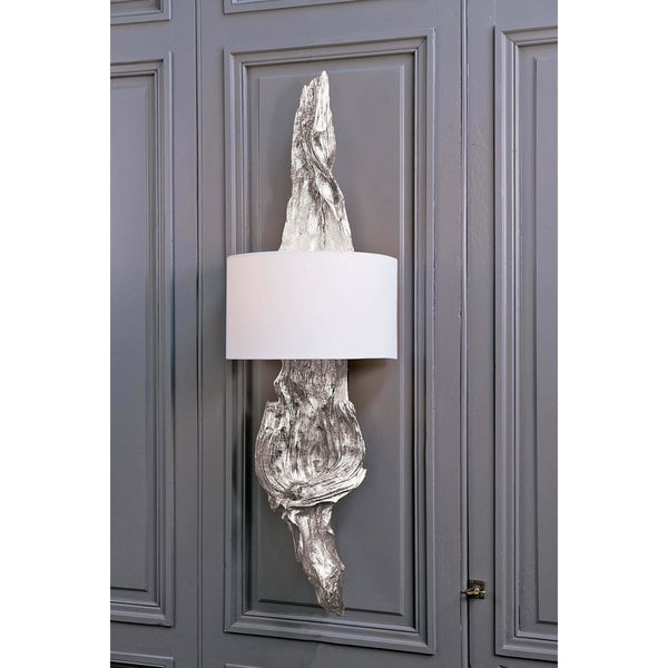 Driftwood Sconce Ambered Silver Leaf - Sconce Detail | Bone & Brass