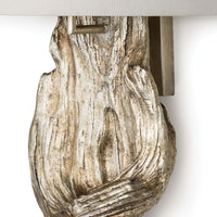 Driftwood Sconce Ambered Silver Leaf - Sconce Close Up | Bone & Brass