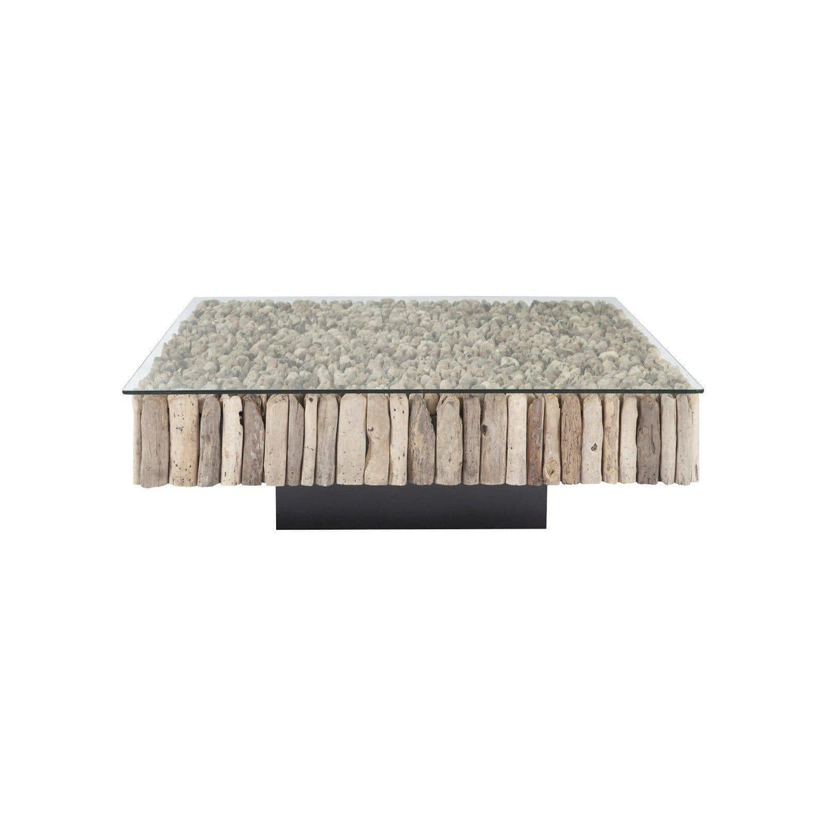 Driftwood Square Manhattan Coffee Table - Table Top View | Bone & Brass