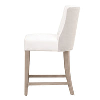 Duet LiveSmart French Linen Counter Stool with natural gray ash wood frame and two-tone fabric seat.