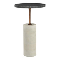 Dusk Black & White Marble Accent Table - Table Detail | Bone & Brass